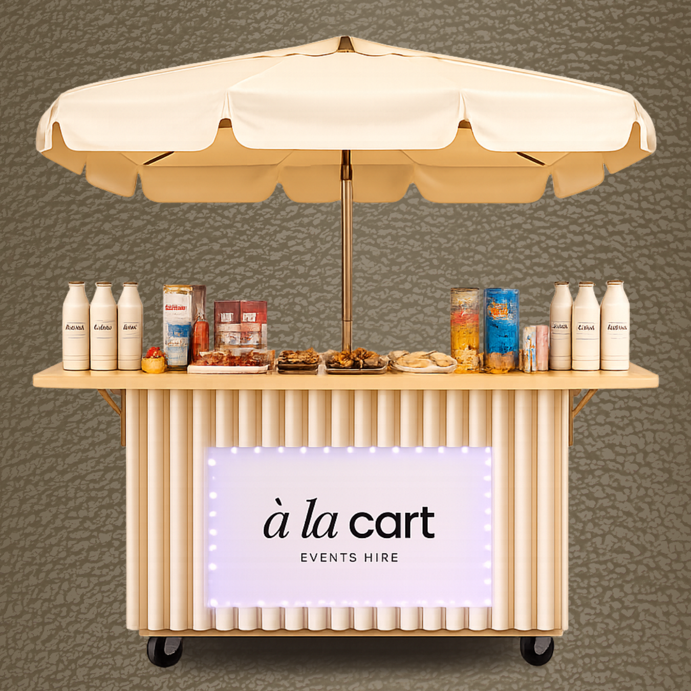 Luxury Food & Drinks Cart with LED Screen